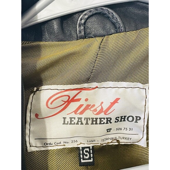 VTG Leather Shop Flight Bomber Jacket Small Brown Istanbul‎ Military Coa - Picture 5 of 11